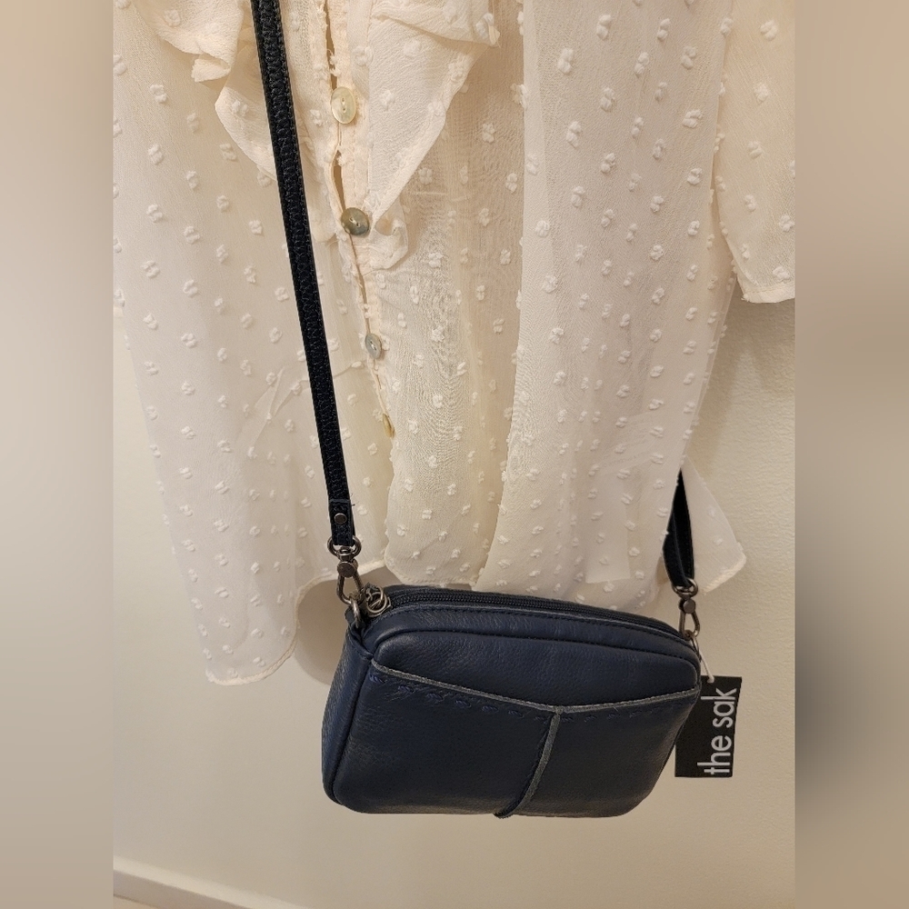 NWT The Sak Leather Cora Cross Body Bag with 2 Straps
